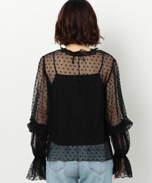 Another Edition（アナザーエディション）の「DOT TULLE 　BLUS（シャツ/ブラウス・レディース・ブラック/ナチュラル/パープル・FREE）」の17枚目の写真