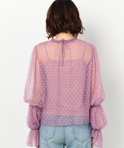Another Edition（アナザーエディション）の「DOT TULLE 　BLUS（シャツ/ブラウス・レディース・ブラック/ナチュラル/パープル・FREE）」の11枚目の写真