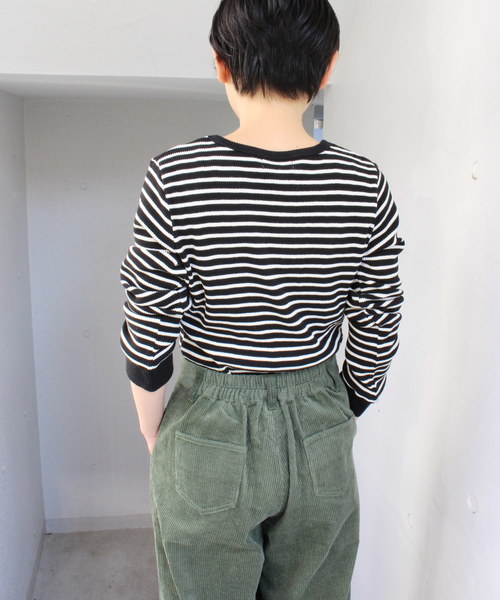 ottilie（オティーリエ）の「サーマルボーダーロングスリーブプルオーバー（Tシャツ/カットソー・レディース・ホワイト×ブラック/ブラック×ホワイト・FREE）」の9枚目の写真