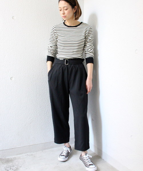 ottilie（オティーリエ）の「サーマルボーダーロングスリーブプルオーバー（Tシャツ/カットソー・レディース・ホワイト×ブラック/ブラック×ホワイト・FREE）」の12枚目の写真