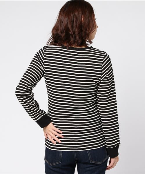 ottilie（オティーリエ）の「サーマルボーダーロングスリーブプルオーバー（Tシャツ/カットソー・レディース・ホワイト×ブラック/ブラック×ホワイト・FREE）」の4枚目の写真