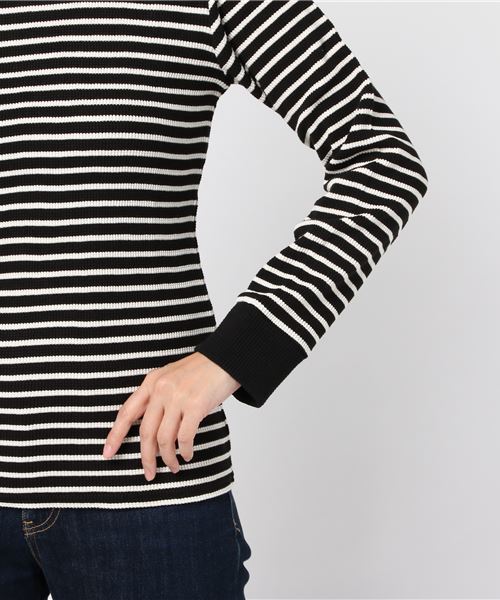 ottilie（オティーリエ）の「サーマルボーダーロングスリーブプルオーバー（Tシャツ/カットソー・レディース・ホワイト×ブラック/ブラック×ホワイト・FREE）」の6枚目の写真