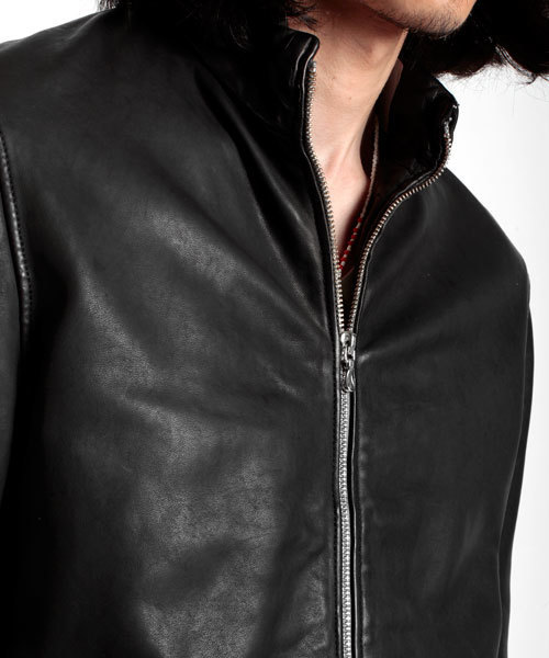 NANO universe（ナノユニバース）の「GARMENTDYE シングルライダース R/L（ライダースジャケット・メンズ・ブラック/チャコール・SMALL/MEDIUM/LARGE）」の7枚目の写真