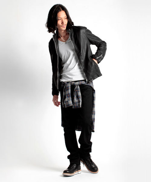 NANO universe（ナノユニバース）の「GARMENTDYE シングルライダース R/L（ライダースジャケット・メンズ・ブラック/チャコール・SMALL/MEDIUM/LARGE）」の10枚目の写真