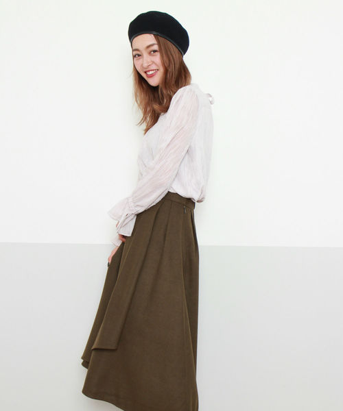 FREE'S MART（フリーズマート）の「◆サーモパイピングベレー（ハンチング/ベレー帽・レディース・ブラック/グレー/ベージュ・ﾌﾘ-）」の7枚目の写真