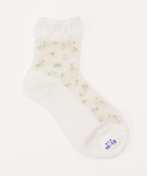 組曲 クミキョク の Kids雑貨 シースループチフラワークルーソックス 16 24 ソックス 靴下 Wear
