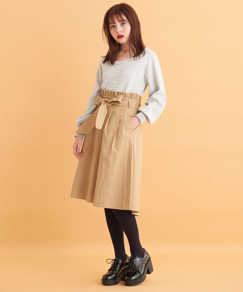 MAJESTIC LEGON（マジェスティックレゴン）の「パール付ギンガムジャガードプルオーバー（ニット/セーター・レディース・グレー系その他/ピンク系その他2/ブラック系その他・MEDIUM）」の6枚目の写真