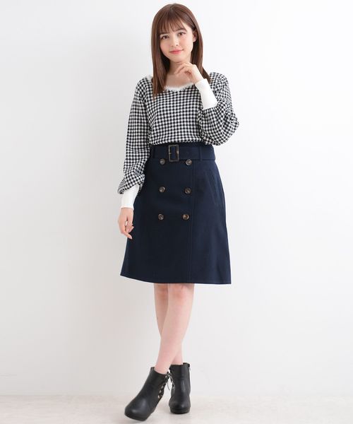 MAJESTIC LEGON（マジェスティックレゴン）の「パール付ギンガムジャガードプルオーバー（ニット/セーター・レディース・グレー系その他/ピンク系その他2/ブラック系その他・MEDIUM）」の7枚目の写真