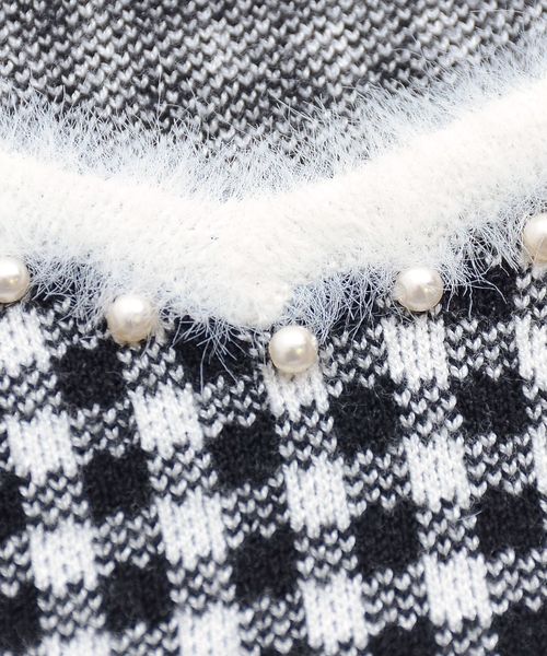 MAJESTIC LEGON（マジェスティックレゴン）の「パール付ギンガムジャガードプルオーバー（ニット/セーター・レディース・グレー系その他/ピンク系その他2/ブラック系その他・MEDIUM）」の21枚目の写真