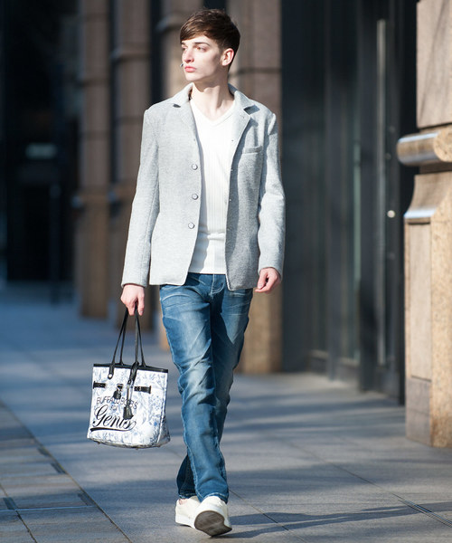 Buffalo Bobs（バッファローボブズ）の「FRISCO(フリスコ)ストレッチ スキニー デニム　イージーパンツ（デニムパンツ・メンズ・ホワイト/ブルー/サックスブルー・1/S/2/M/3/L）」の12枚目の写真