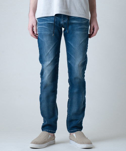 Buffalo Bobs（バッファローボブズ）の「FRISCO(フリスコ)ストレッチ スキニー デニム　イージーパンツ（デニムパンツ・メンズ・ホワイト/ブルー/サックスブルー・1/S/2/M/3/L）」の10枚目の写真