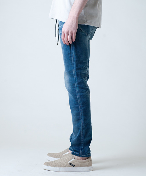 Buffalo Bobs（バッファローボブズ）の「FRISCO(フリスコ)ストレッチ スキニー デニム　イージーパンツ（デニムパンツ・メンズ・ホワイト/ブルー/サックスブルー・1/S/2/M/3/L）」の14枚目の写真