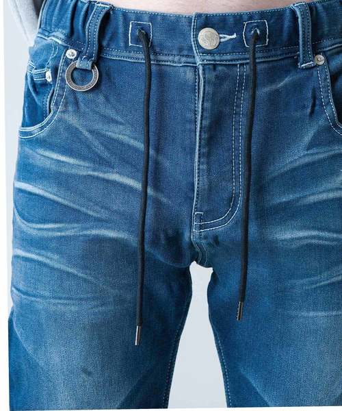 Buffalo Bobs（バッファローボブズ）の「FRISCO(フリスコ)ストレッチ スキニー デニム　イージーパンツ（デニムパンツ・メンズ・ホワイト/ブルー/サックスブルー・1/S/2/M/3/L）」の5枚目の写真