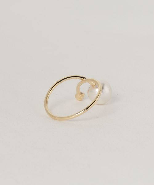 欧州航路（オウシュウコウロ）の「【欧州航路】パール×ラインストーンクロスリング（リング・レディース・シルバー/ゴールド・FREE）」の3枚目の写真