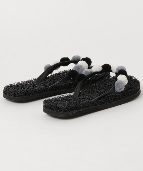 KUSTOM(カスタム)の「KUSTOM レディース ANGEL POMPON サンダル/ビーサン ビーチサンダル(サンダル・レディース・マルチ/ブラック・23.5cm/24.5cm/25.5cm)」の3枚目の写真