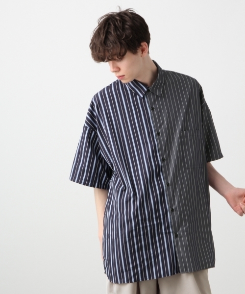 Hare ハレ の アシメストライプシャツ Hare シャツ ブラウス Wear