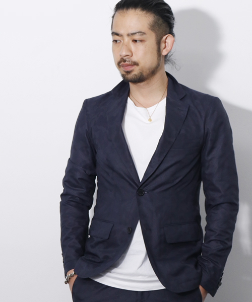 junhashimoto（ジュンハシモト）の「AIR DOTS EASY JACKET（テーラードジャケット・メンズ・ホワイト/ネイビー・2/4/3/5）」の3枚目の写真