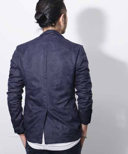 junhashimoto（ジュンハシモト）の「AIR DOTS EASY JACKET（テーラードジャケット・メンズ・ホワイト/ネイビー・2/4/3/5）」の4枚目の写真