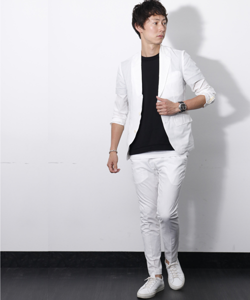 junhashimoto（ジュンハシモト）の「AIR DOTS EASY JACKET（テーラードジャケット・メンズ・ホワイト/ネイビー・2/4/3/5）」の18枚目の写真