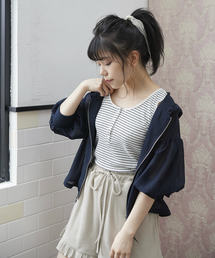 OLIVE des OLIVE | 透けシフォンパーカー(ブルゾン)