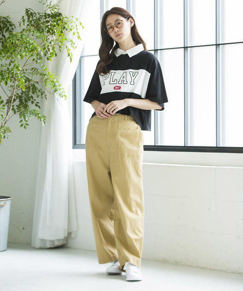 WEGO（ウィゴー）の「WEGO/ロゴプリントラガーTシャツ（Tシャツ/カットソー・レディース・レッド/ブラック/グリーン/ブルー・FREE）」の13枚目の写真