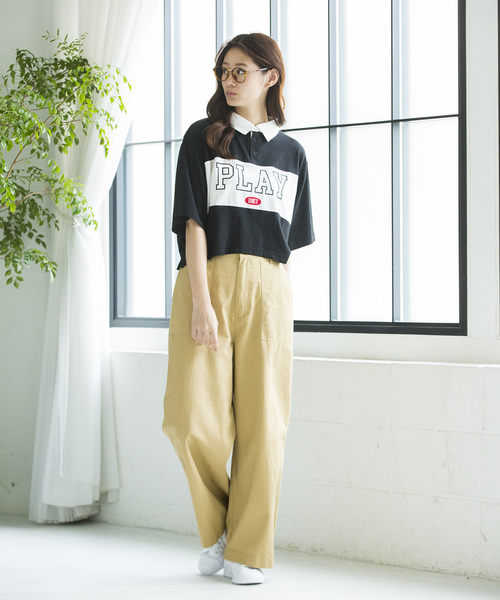 WEGO（ウィゴー）の「WEGO/ロゴプリントラガーTシャツ（Tシャツ/カットソー・レディース・レッド/ブラック/グリーン/ブルー・FREE）」の15枚目の写真