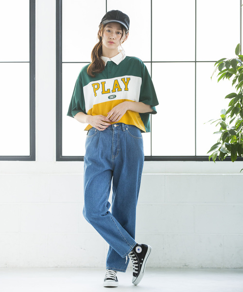 WEGO（ウィゴー）の「WEGO/ロゴプリントラガーTシャツ（Tシャツ/カットソー・レディース・レッド/ブラック/グリーン/ブルー・FREE）」の17枚目の写真