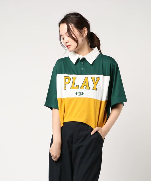 WEGO（ウィゴー）の「WEGO/ロゴプリントラガーTシャツ（Tシャツ/カットソー・レディース・レッド/ブラック/グリーン/ブルー・FREE）」の7枚目の写真
