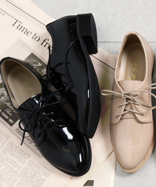 KOBE LETTUCE（コウベレタス）の「アーモンドトゥオックスフォードマニッシュシューズ＊レディース/ローファー[I1631]神戸レタス（その他シューズ・レディース・ブラック/ブラック系その他/ベージュ系その他/キャメル・LL/M/L/S）」の3枚目の写真