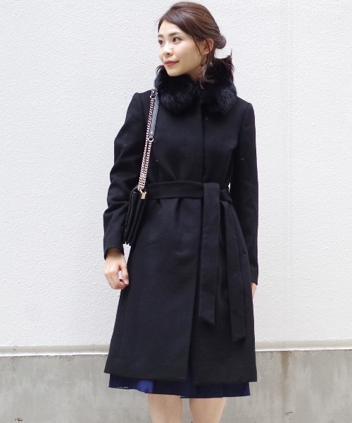 ナラカミーチェ　ロングコート NARACAMICIE（ナラカミーチェ）の「フォックスファー付ウールロング
