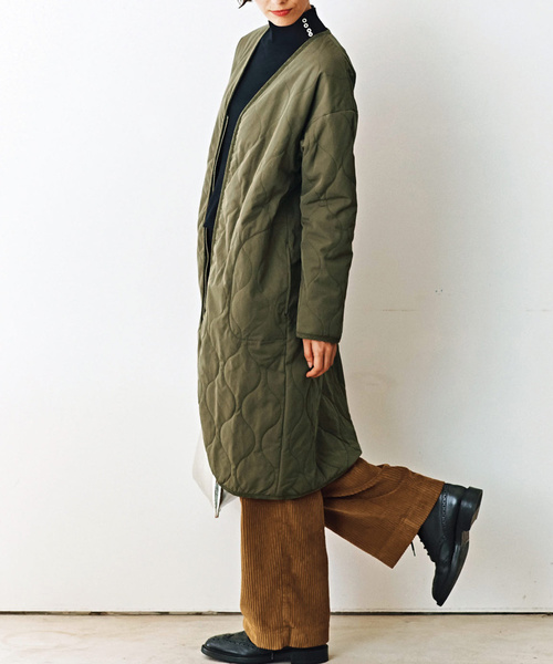 美品✨アニオナ　最高級MARTORAアルパカ素材　キルティングコート　ネイビーM 美品✨アニオナ 最高級MARTORAアルパカ素材 キルティングコート