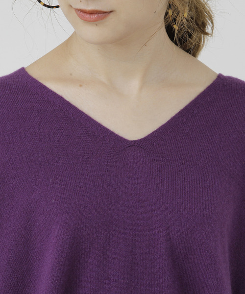 Liesse(リエス)の「ウールカシミヤ変形ビッグプルオーバーニット(ニット/セーター・レディース・パープル/オフホワイト/ベージュ系その他/ブルー系その他/ダークネイビー・FREE)」の20枚目の写真