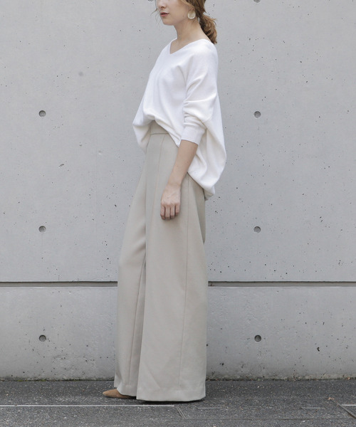 Liesse(リエス)の「ウールカシミヤ変形ビッグプルオーバーニット(ニット/セーター・レディース・パープル/オフホワイト/ベージュ系その他/ブルー系その他/ダークネイビー・FREE)」の11枚目の写真