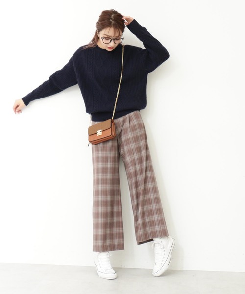 N.（N. Natural Beauty Basic）（エヌエヌナチュラルビューティーベーシック）の「◆ラムウールⅡケーブルニット（ニット/セーター・レディース・ホワイト/ベージュ/ネイビー/レッド・MEDIUM）」の14枚目の写真