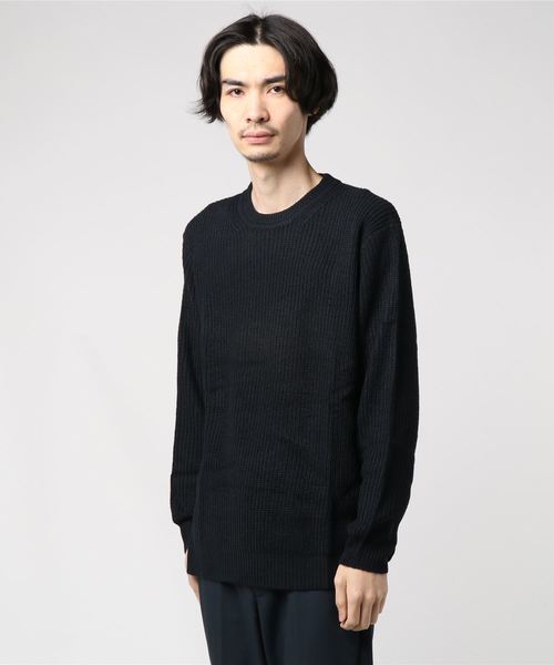 WEGO(ウィゴー)の「WEGO/サイドスリット畦編みニット(ニット/セーター・メンズ・ホワイト/ブラック/マスタード/ブルー系その他/ネイビー/ダークオレンジ・SMALL/MEDIUM/LARGE)」の21枚目の写真