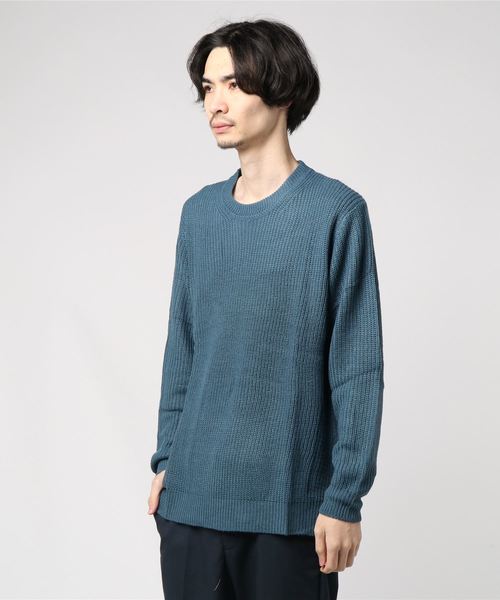 WEGO(ウィゴー)の「WEGO/サイドスリット畦編みニット(ニット/セーター・メンズ・ホワイト/ブラック/マスタード/ブルー系その他/ネイビー/ダークオレンジ・SMALL/MEDIUM/LARGE)」の16枚目の写真
