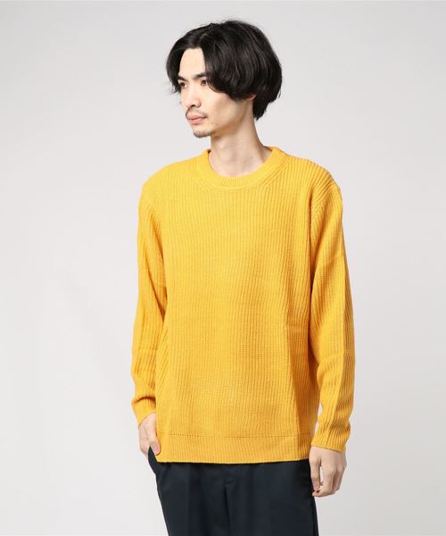 WEGO(ウィゴー)の「WEGO/サイドスリット畦編みニット(ニット/セーター・メンズ・ホワイト/ブラック/マスタード/ブルー系その他/ネイビー/ダークオレンジ・SMALL/MEDIUM/LARGE)」の11枚目の写真