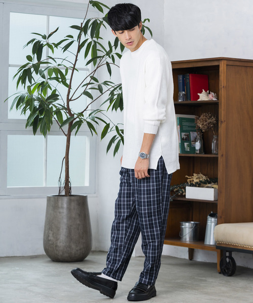 WEGO(ウィゴー)の「WEGO/サイドスリット畦編みニット(ニット/セーター・メンズ・ホワイト/ブラック/マスタード/ブルー系その他/ネイビー/ダークオレンジ・SMALL/MEDIUM/LARGE)」の22枚目の写真