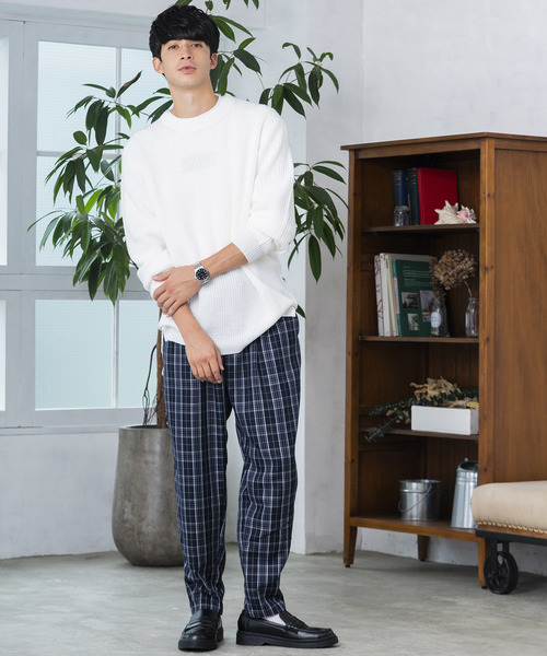 WEGO(ウィゴー)の「WEGO/サイドスリット畦編みニット(ニット/セーター・メンズ・ホワイト/ブラック/マスタード/ブルー系その他/ネイビー/ダークオレンジ・SMALL/MEDIUM/LARGE)」の17枚目の写真