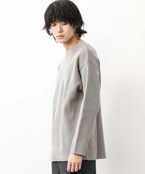 STUDIOUS（ステュディオス）の「【STUDIOUS】プレミアム畔編みクルーネックニット（ニット/セーター・メンズ・オフホワイト/グレイッシュベージュ/ダークグレー・1/2/3）」の5枚目の写真