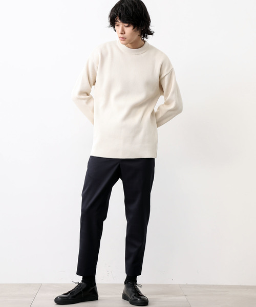 STUDIOUS（ステュディオス）の「【STUDIOUS】プレミアム畔編みクルーネックニット（ニット/セーター・メンズ・オフホワイト/グレイッシュベージュ/ダークグレー・1/2/3）」の11枚目の写真