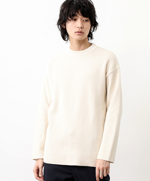 STUDIOUS（ステュディオス）の「【STUDIOUS】プレミアム畔編みクルーネックニット（ニット/セーター・メンズ・オフホワイト/グレイッシュベージュ/ダークグレー・1/2/3）」の13枚目の写真