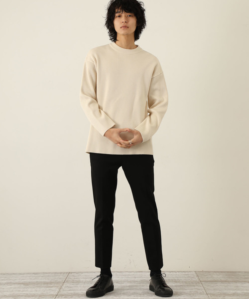 STUDIOUS（ステュディオス）の「【STUDIOUS】プレミアム畔編みクルーネックニット（ニット/セーター・メンズ・オフホワイト/グレイッシュベージュ/ダークグレー・1/2/3）」の22枚目の写真