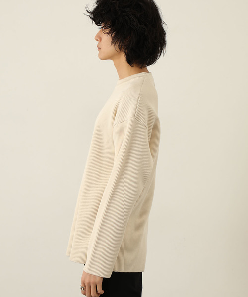 STUDIOUS（ステュディオス）の「【STUDIOUS】プレミアム畔編みクルーネックニット（ニット/セーター・メンズ・オフホワイト/グレイッシュベージュ/ダークグレー・1/2/3）」の20枚目の写真