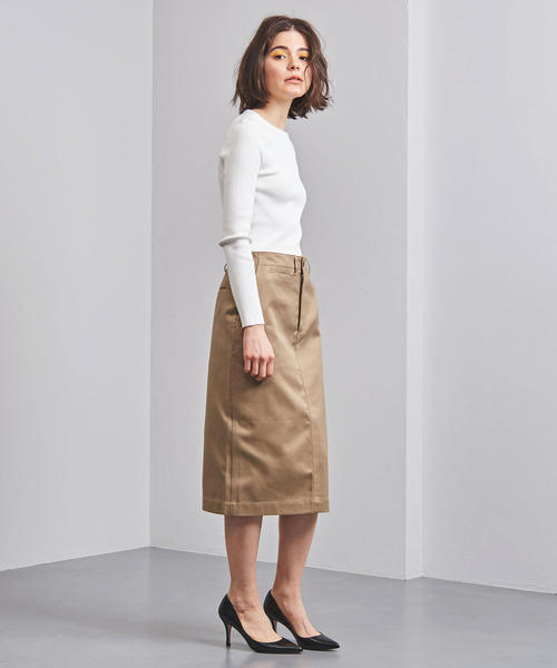 UNITED ARROWS（ユナイテッドアローズ）の「UWCB C SUVIN リブ クルーネックニット◆（ニット/セーター・レディース・オフホワイト/ライム/ブラック/ベージュ・フリー）」の2枚目の写真