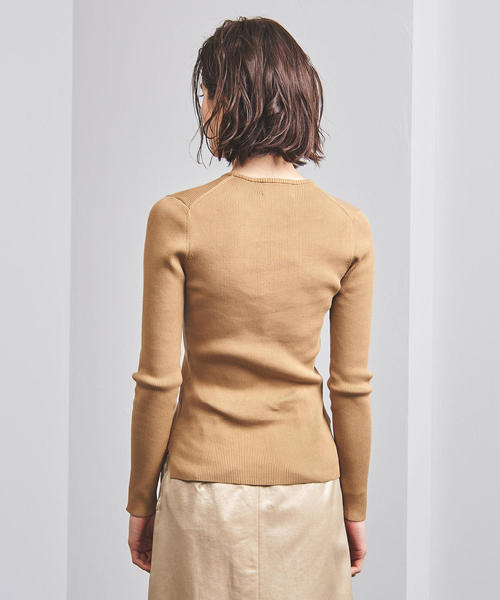 UNITED ARROWS（ユナイテッドアローズ）の「UWCB C SUVIN リブ クルーネックニット◆（ニット/セーター・レディース・オフホワイト/ライム/ブラック/ベージュ・フリー）」の5枚目の写真