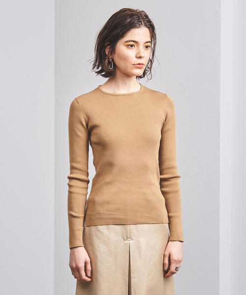 UNITED ARROWS（ユナイテッドアローズ）の「UWCB C SUVIN リブ クルーネックニット◆（ニット/セーター・レディース・オフホワイト/ライム/ブラック/ベージュ・フリー）」の6枚目の写真