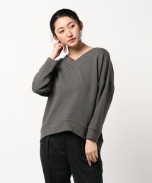 ソフト裏毛Vネックコクーンプルオーバー