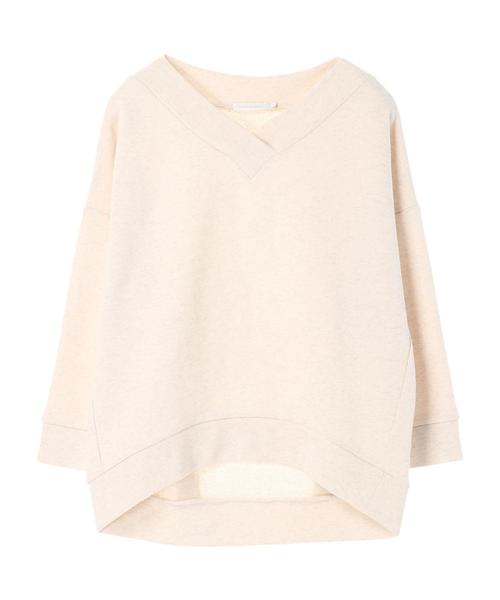 AMERICAN HOLIC（アメリカンホリック）の「ソフト裏毛Vネックコクーンプルオーバー（Tシャツ/カットソー・レディース・ホワイト系その他/グレー系その他/チャコールグレー・L/M）」の5枚目の写真
