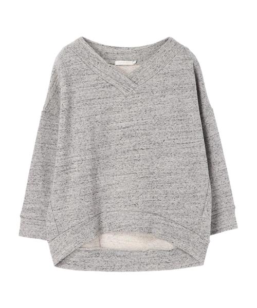 AMERICAN HOLIC（アメリカンホリック）の「ソフト裏毛Vネックコクーンプルオーバー（Tシャツ/カットソー・レディース・ホワイト系その他/グレー系その他/チャコールグレー・L/M）」の6枚目の写真